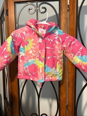 The Children's Place Pink Tie-Dye Hooded Puffer Jacket